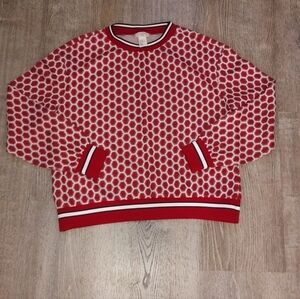 H&M x GP&J Baker Red Honeycomb Print Glitter Sweatshirt Top Size XS
